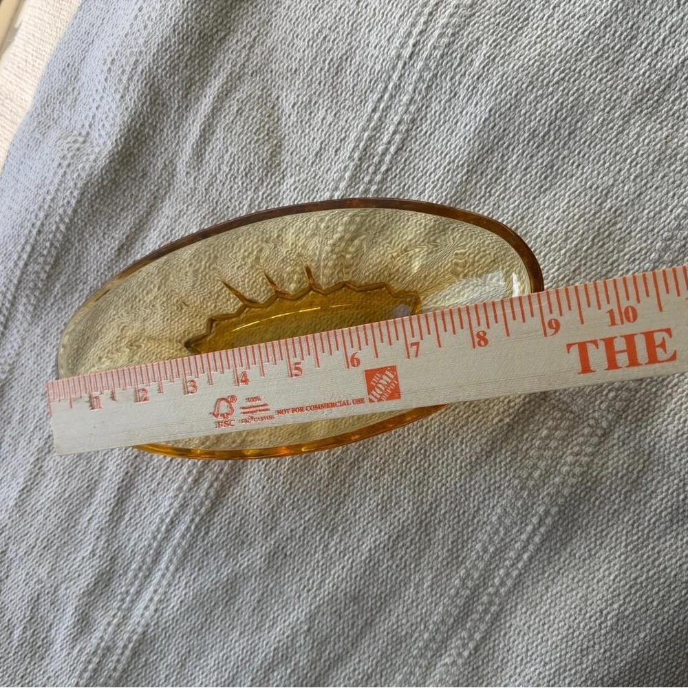 Vintage Indiana Glass Amber Pressed Glass Decorative Dish